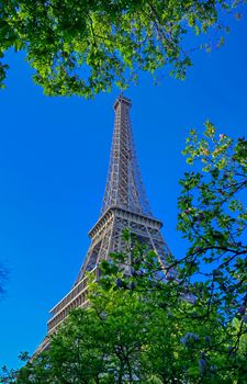 A view of the Eiffel Tower in Paris, France.