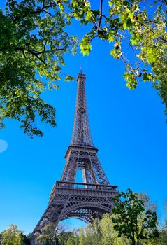 A view of the Eiffel Tower in Paris, France.