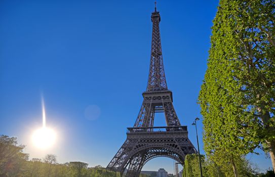 A view of the Eiffel Tower in Paris, France.