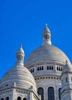 The Basilica of the Sacred Heart of Paris, commonly known as Sacré-Cœur Basilica, located in the Montmartre district of Paris, France.