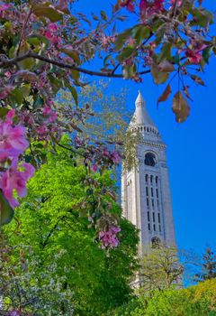 The Basilica of the Sacred Heart of Paris, commonly known as Sacré-Cœur Basilica, located in the Montmartre district of Paris, France.