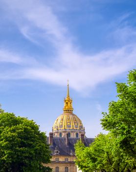 Paris, France - April 22, 2019 - Les Invalides is a complex of buildings containing museums and monuments, all relating to the military history of France.