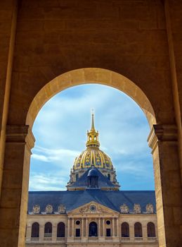 Paris, France - April 22, 2019 - Les Invalides is a complex of buildings containing museums and monuments, all relating to the military history of France.