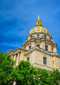 Paris, France - April 22, 2019 - Les Invalides is a complex of buildings containing museums and monuments, all relating to the military history of France.