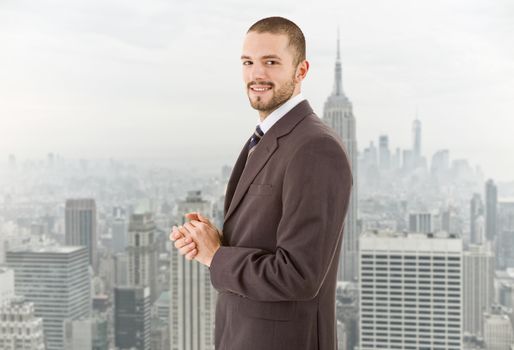 happy businessman portrait at the office