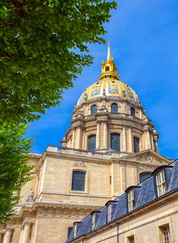 Paris, France - April 22, 2019 - Les Invalides is a complex of buildings containing museums and monuments, all relating to the military history of France.