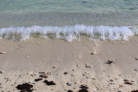 Stunning indian ocean waves at the beaches on the paradise island seychelles.