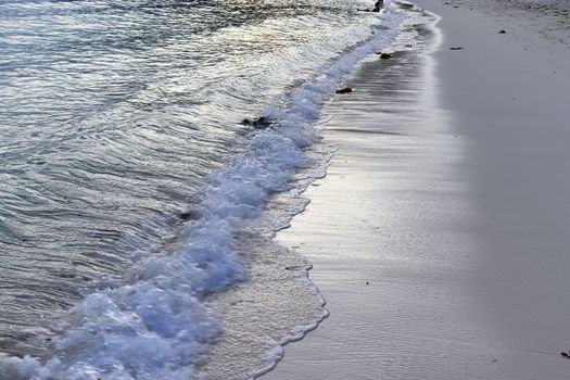 Stunning indian ocean waves at the beaches on the paradise island seychelles.