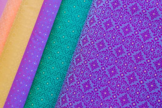 colorful Thai fabric, Thai silk