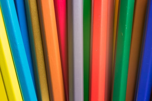 Colour pencils isolated, Close up