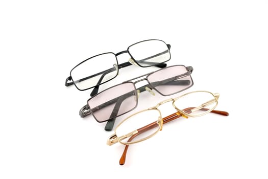 Optical glasses over white