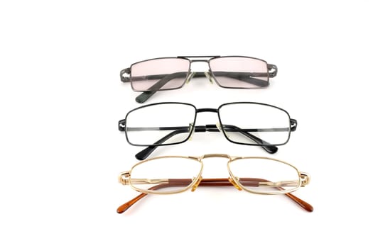 Optical glasses over white