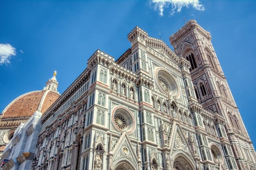 Facade of Duomo Santa Maria Del Fiore in Florence, Tuscany, Italy