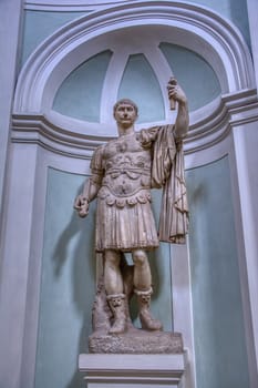 Ancient roman marble sculpture in Florence, Italy.