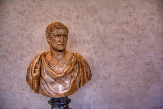 Ancient roman marble sculpture in Florence, Italy.