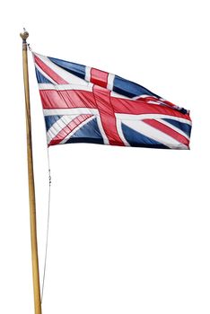 Flag of the United Kingdom isolated on white background with clipping path