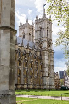 Towers of Westminster Abbey in London in UK