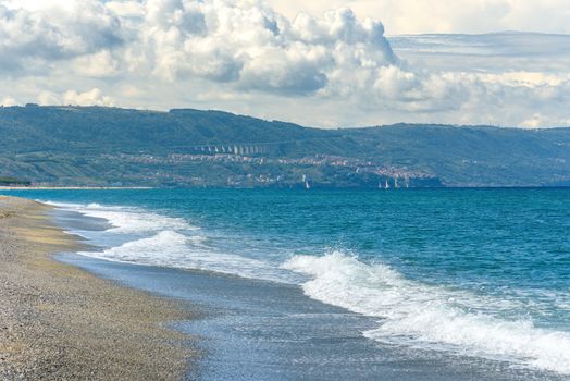 Vief of Calabrian coast by the Tyrrhenian Sea in southern Italy