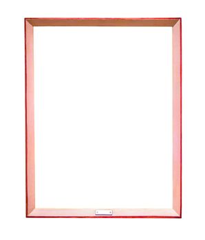 Red picture frame isolated on white background with clipping path