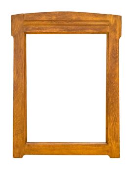 Wooden picture frame isolated on white background with clipping path