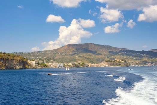 View of Lipari Island coast, Aeolian Islands, Italy