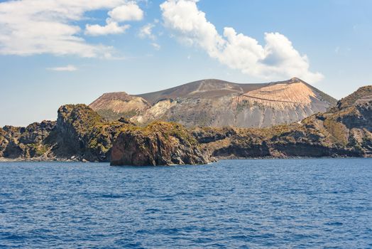 Vulcano Island seen from the sea, Aeolian Islands, Italy