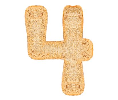 Isolate bread number on white background