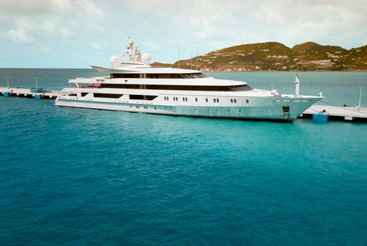 Super Yacht Moored At Saint Maarten