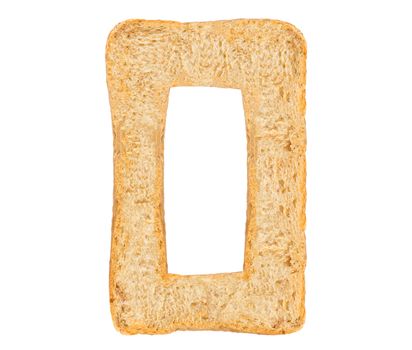 Isolate bread number on white background