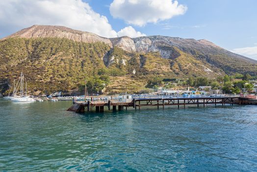 View of port on Vulcano Island, Aeolian Islands, Italy