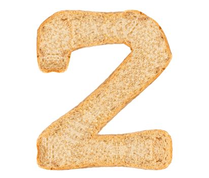 Isolate bread number on white background