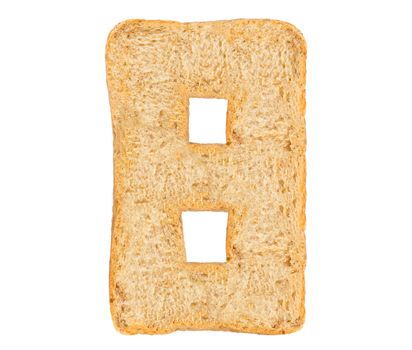 Isolate bread number on white background