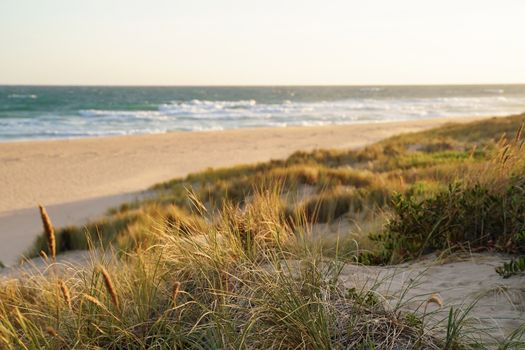 Beautiful view beach of lakes entrance with sunset in Victoria, Australia  