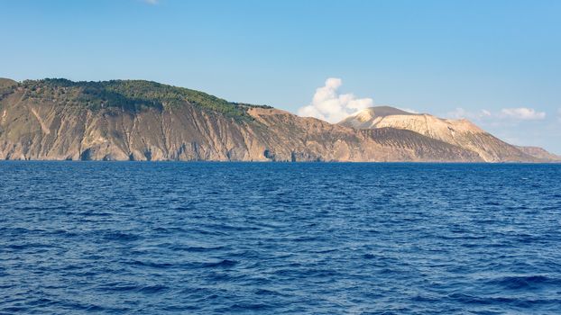 Vulcano Island seen from the sea, Aeolian Islands, Italy