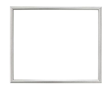 Silver colored picture frame isolated on white background with clipping path