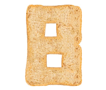 Isolate bread letter, alphabet on white background