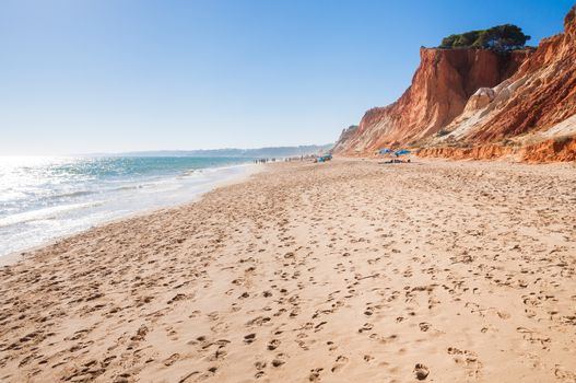 View of beautiful Falesia Beach in Algarve region, Portugal