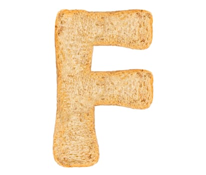 Isolate bread letter, alphabet on white background