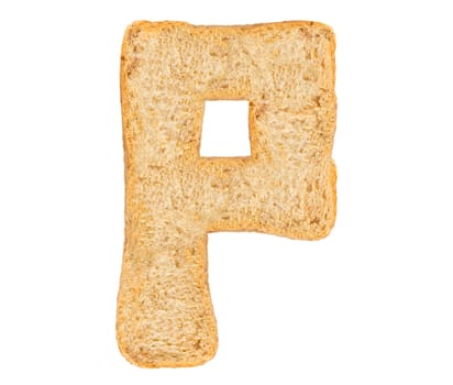 Isolate bread letter, alphabet on white background