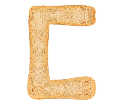 Isolate bread letter, alphabet on white background