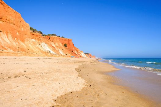 View of beautiful Falesia Beach in Algarve region, Portugal