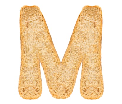 Isolate bread letter, alphabet on white background