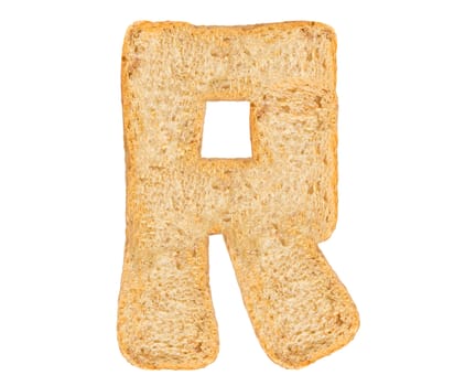 Isolate bread letter, alphabet on white background