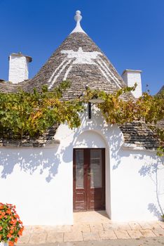 Famous trulli houses in Alerbobello town, Apulia, Italy