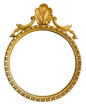 Oval decorative picture frame isolated on white background with clipping path