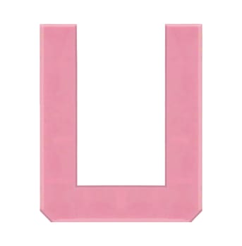 Isolate strawberry chocolate letter, alphabet on white background, love and valentine concept