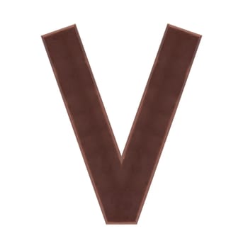 Isolate chocolate letter, alphabet on white background, love and valentine concept