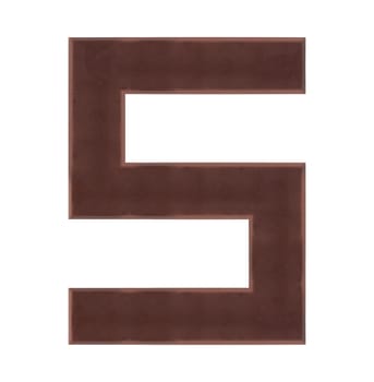 Isolate chocolate letter, alphabet on white background, love and valentine concept