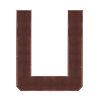 Isolate chocolate letter, alphabet on white background, love and valentine concept