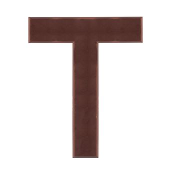 Isolate chocolate letter, alphabet on white background, love and valentine concept